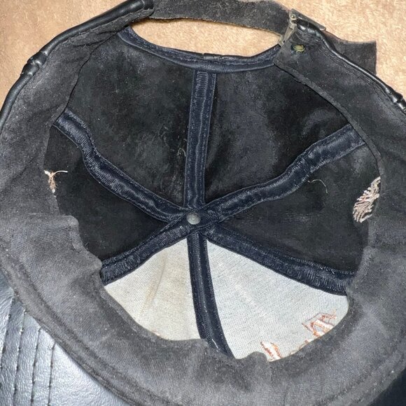 Timberland Vintage Black Leather Cap Regulated‎ Hat Made in USA - Picture 5 of 5